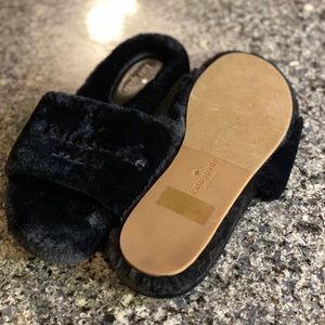 Authentic Kate Spade faux rabbit fur slippers